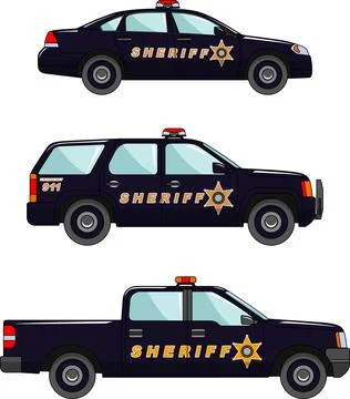 Sheriffs car on a white background in a flat style Illustrazione stock