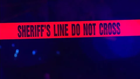 Sheriff's Line Do Not Cross Stock Footage 219300538