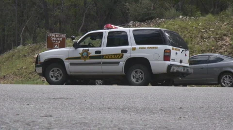 Sheriff's SUV roadblock Stock Footage 149987