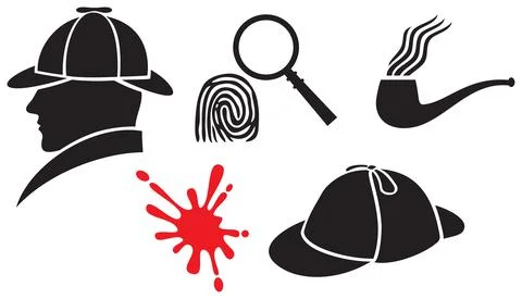 Sherlock Holmes icons Stock Illustration