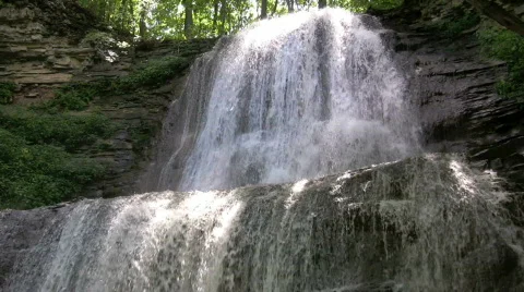 Shermans Falls from below Stock Footage 506123