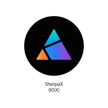 SherpaX crypto currency token vector logo company icon Stock Illustration