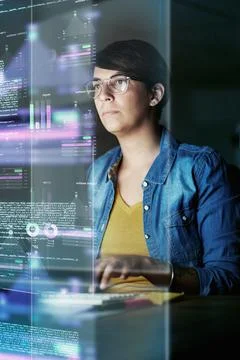 She's developing advanced code. Cropped shot of a young computer programmer Stock-Fotos