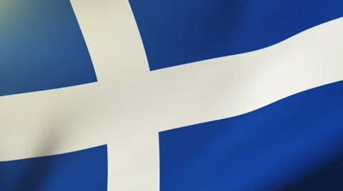 Shetland flag waving in the wind. Looping sun rises style.  Animation loop Stock Footage 48335407