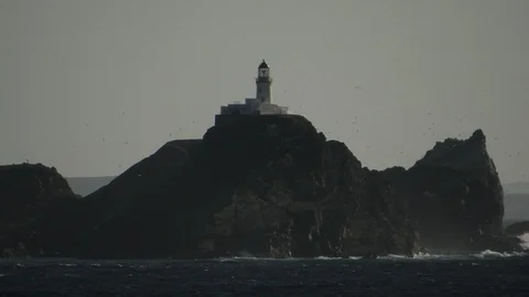 Shetland Lighthouse Stock Footage 129880050