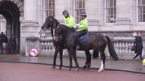 Shetland ponies join police patrol in Lo... | Stock Video | Pond5