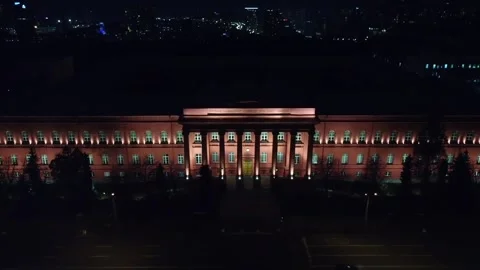 Shevchenko University in Kiev at night Stock Footage 144254530