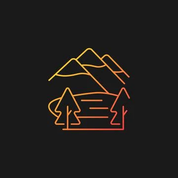 Shey-phoksundo national park gradient vector icon for dark theme Illustrazione stock