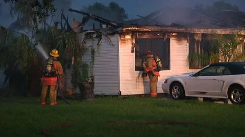 SHFR House Fire #1 Stock Footage 932190