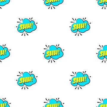 Shh sound effect pattern seamless vector Stock Illustration