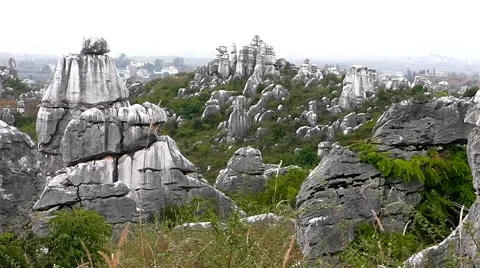 Shi Lin stone forest national park. Kunming. China. Video stock 46875341