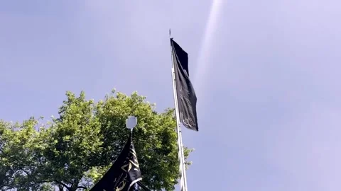 Shia Muslim Flags Displayed During Muharram 動画素材 339535691