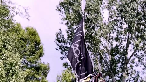 Shia Muslim Flags Displayed During Muharram 库存影片 339536099