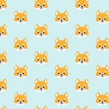 Shiba inu seamless pattern. 스톡 일러스트