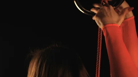 Shibari art with red ropes Stock Footage 100914612