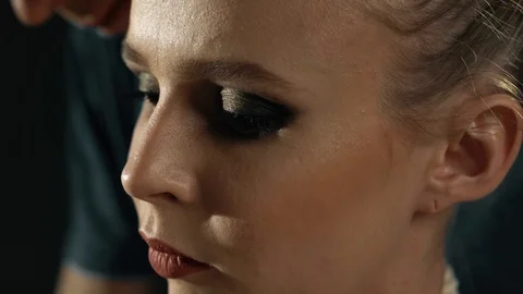 Shibari master tying rope around girl neck view Stock Footage 87644417