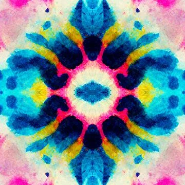 Shibori dye tie seamless pattern - Watercolor abstract texture. Stock Illustration