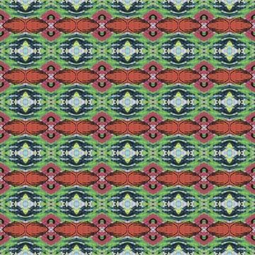 Shibori pattern. Ikat textile. Tie dye print. Red seamless stencil Stock Illustration