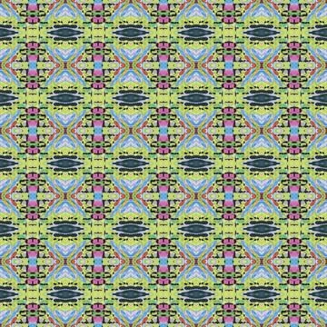 Shibori pattern. Ikat textile. Tie dye print. Green seamless stencil Stock Illustration