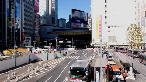 Shibuya Bus Station Stock Footage 101405641
