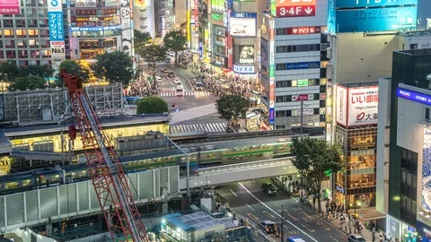 Shibuya cross time-lapse Stock Footage 115466332