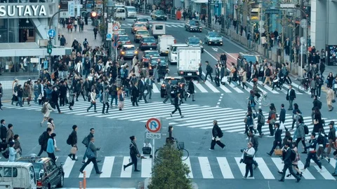 Shibuya Intersection in Tokyo Stock Footage 121313650