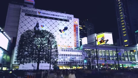 Shibuya night Motion lapse Stock Footage 132376568