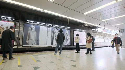 Shibuya Train Station Platform Stock Footage 105692849