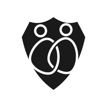 Shied Commitment Teamwork Together Black Logo イラスト素材