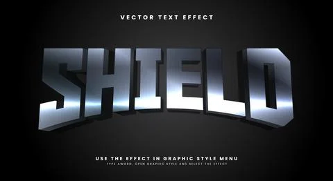 Shield 3d editable text effect template 스톡 일러스트