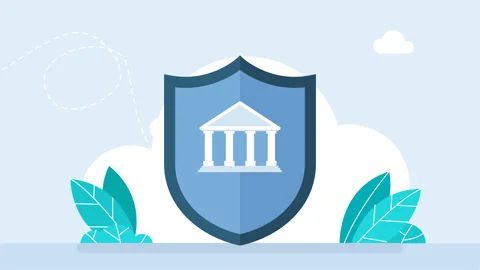 Shield, administrative building. Building security identity, security services Stock Footage 306919238