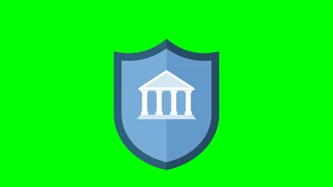 Shield administrative building. Building security, real estate security services Stock Footage 308102555