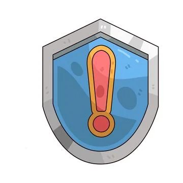 Shield alert illustration Illustrazione stock