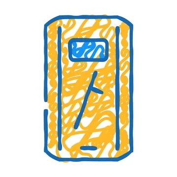 Shield and baton protest meeting icon doodle illustration Stock Illustration