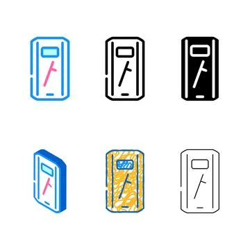 Shield and baton protest meeting color icon vector simplified Ilustração Stock
