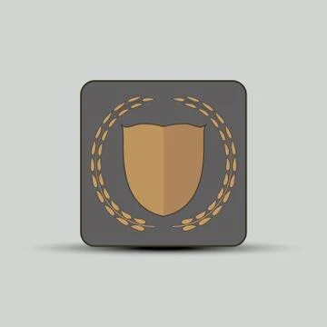 Shield and branches emblem Stock Illustration