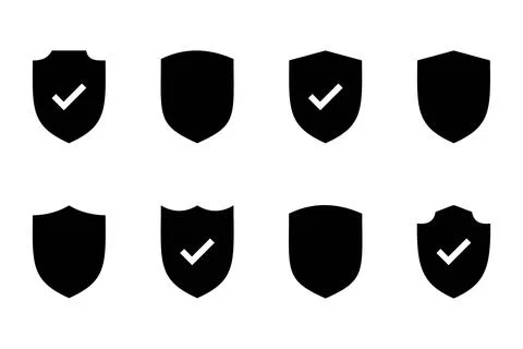 Shield and Check Icons Stock Illustration