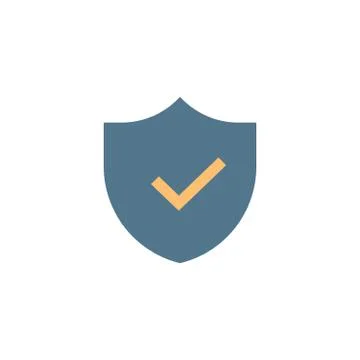 Shield and Check Mark Icon Vector Logo Template. Security or protection symbol 스톡 일러스트