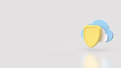 The Shield and Cloud for Technology concept 3d Rendering. Stock Illustration