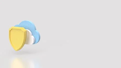 The Shield and Cloud for Technology concept 3d Rendering. イラスト素材