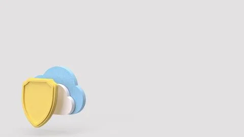 The Shield and Cloud for Technology concept 3d Rendering. Illustrazione stock