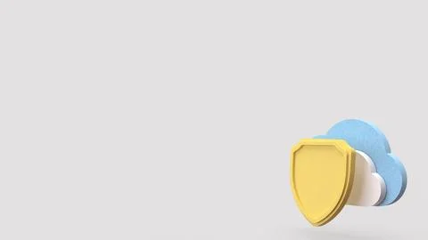 The Shield and Cloud for Technology concept 3d Rendering. Stock Illustration