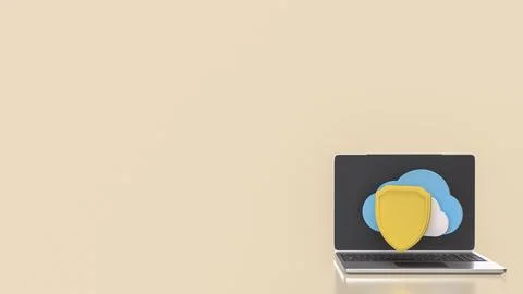 The Shield and Cloud for Technology concept 3d Rendering. Illustrazione stock