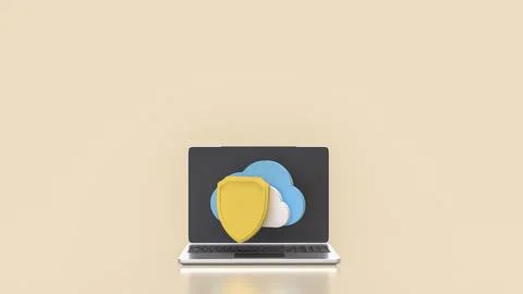 The Shield and Cloud for Technology concept 3d Rendering. Stockfoto's