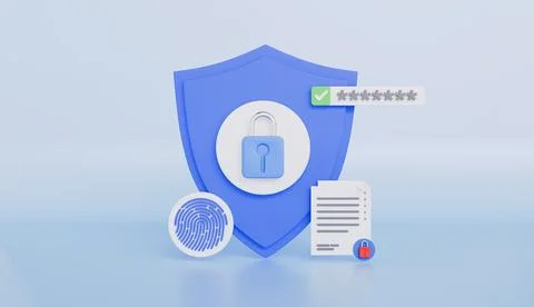 Shield and digital lock surrounded by streams of binary code, Cybersecurity イラスト素材