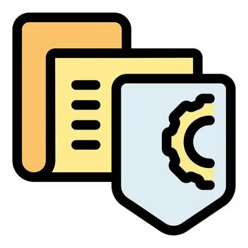 Shield and document symbolizing data protection Stock Illustration