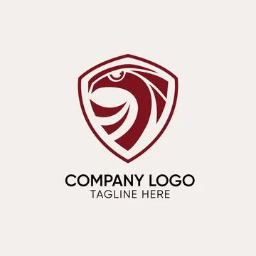 Shield and eagle abstract logo for sports, security service, shield foreces logo 스톡 일러스트