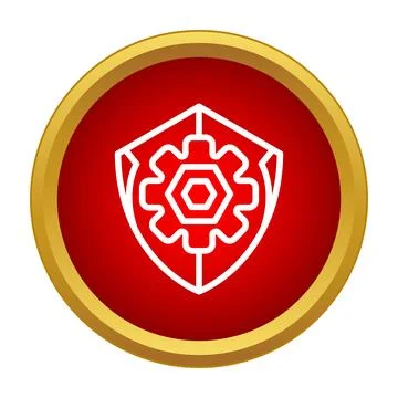 Shield and gear icon indicating security settings Illustrazione stock