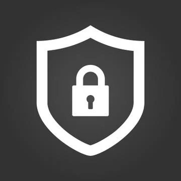 Shield and Lock icon. cyber security concept. Abstract security vector icon Illustrazione stock