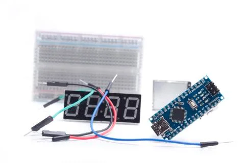 Shield and module to build electronic projects Stock Photos